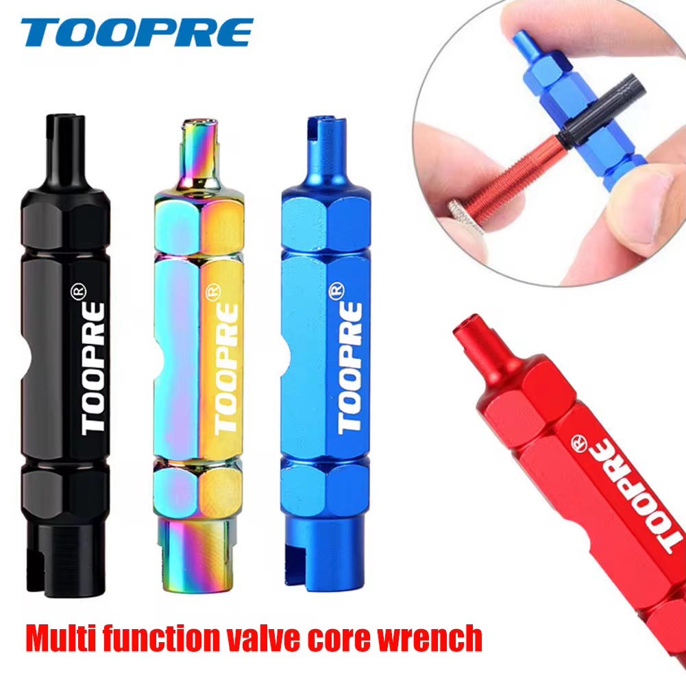 TOOPRE Bicycle Multifunctional Schrader Valve Core Tool Presta Nozzle Tire Valve Extension Rod Removal Wrench Bike Tube Tools