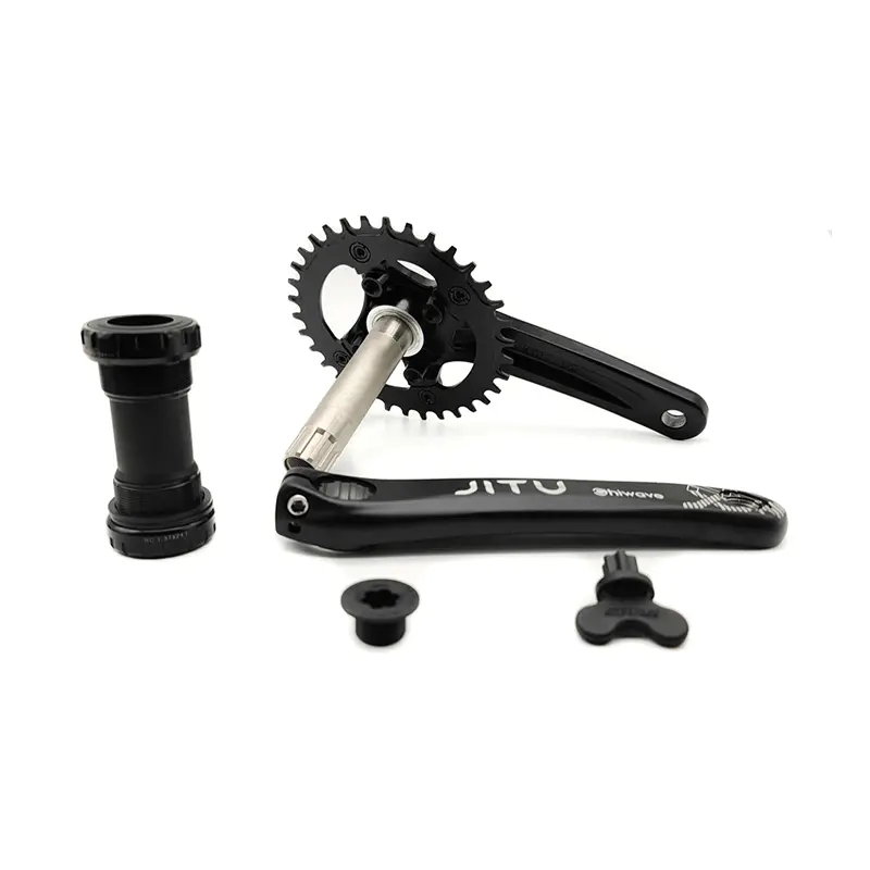 SUNRUN single speed bicycle chianwheel and crank set with hollow cartridge